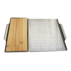 Hot sale stainless steel  bbq grills tray with wood plank