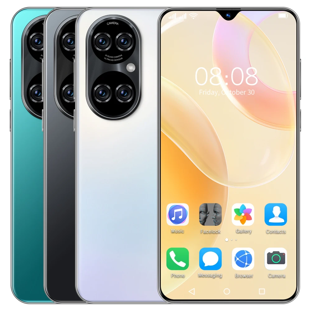 Мобильный телефон Huawa с большим экраном 6 7 дюйма 5G телефоны P50Pro 512G две SIM-карты глобальная версия сотовые смартфоны