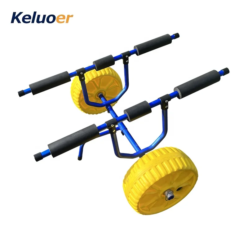 Canoe Carrier Kayak Foldable Aluminum Trolley Surfboard and Paddleboat Trailer with Solid Tires