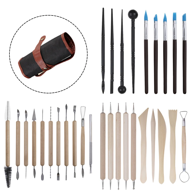 Bo Yi Xuan 30 Pieces Art Clay Pottery Tool Set For Art Craft Sculpture