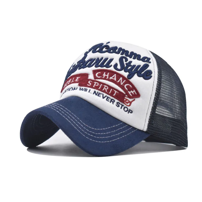 Wholesale custom new 3D three-dimensional embroidered baseball hats summer color mesh men and women trucker hat outdoor