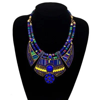 Chunky Bib Statement Torque Choker Bohemia Indian African Egypt Magnetic Clasps Multi Layers Tribal Necklaces.