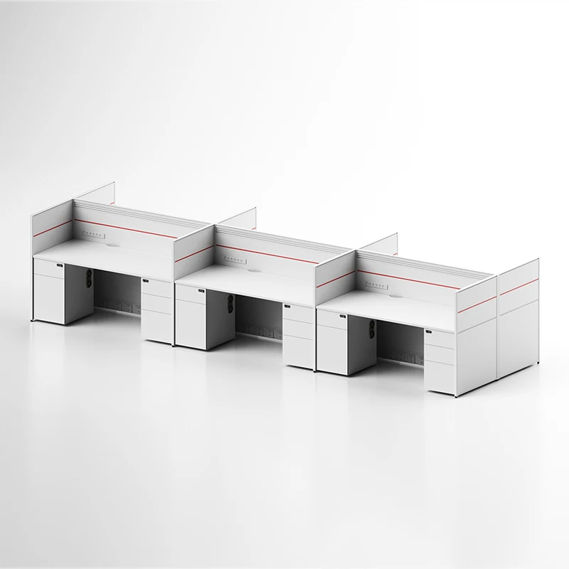 Wholesale Co-working 4 People Office Cubicle Workstations Desk Modern Office Partition Workstation Tables with Drawer