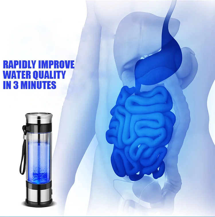 Portable Hydrogen Generator Ionizer For Pure H2 Rich Hydrogen Water Bottle Electrolysis Hidrogen Healthy Anti-Aging Cup 350ML