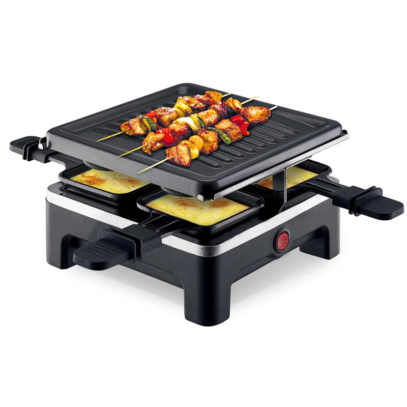 2 in 1 1500W 8 person Korean electric cheese melter marble stone barbecue griddle raclette grill