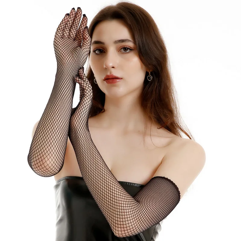 Long stretch lace  cosplay Ball bungee mesh sunscreen gloves