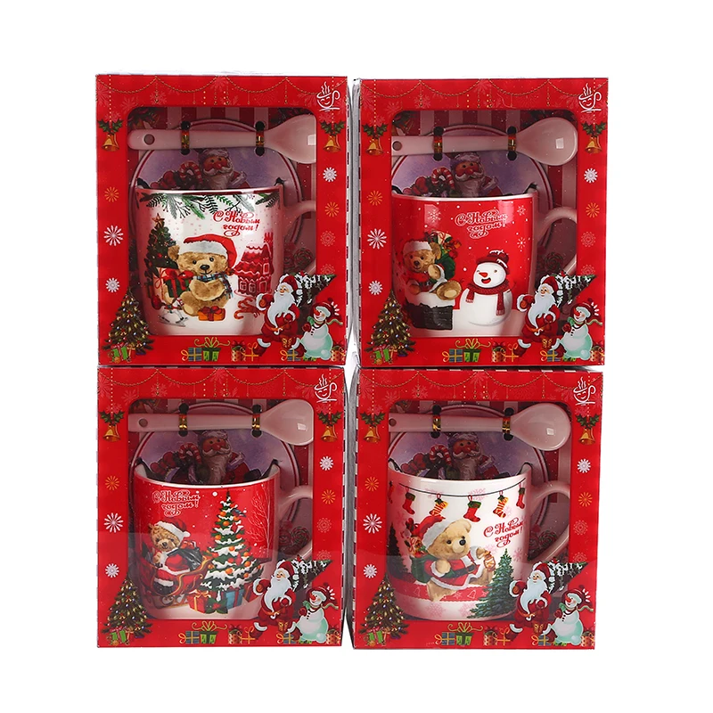 Russia New Design Christmas present Custom Logo Printed Sublimation Coffee Porcelain Santa Claus Ceramic Christmas Mug