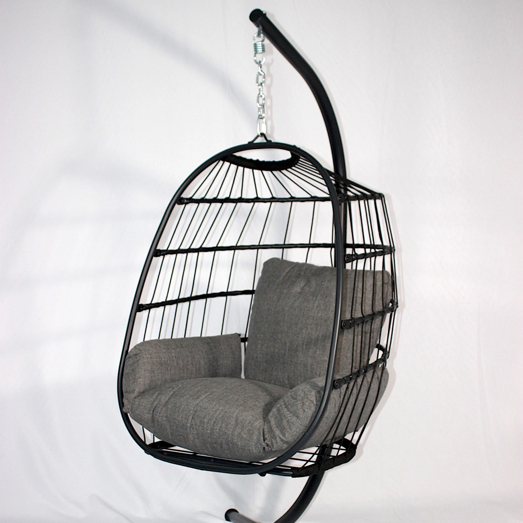 Foldable Outdoor Single Woven Steel Garden Rattan/Wicker Hanging Hammock chairs