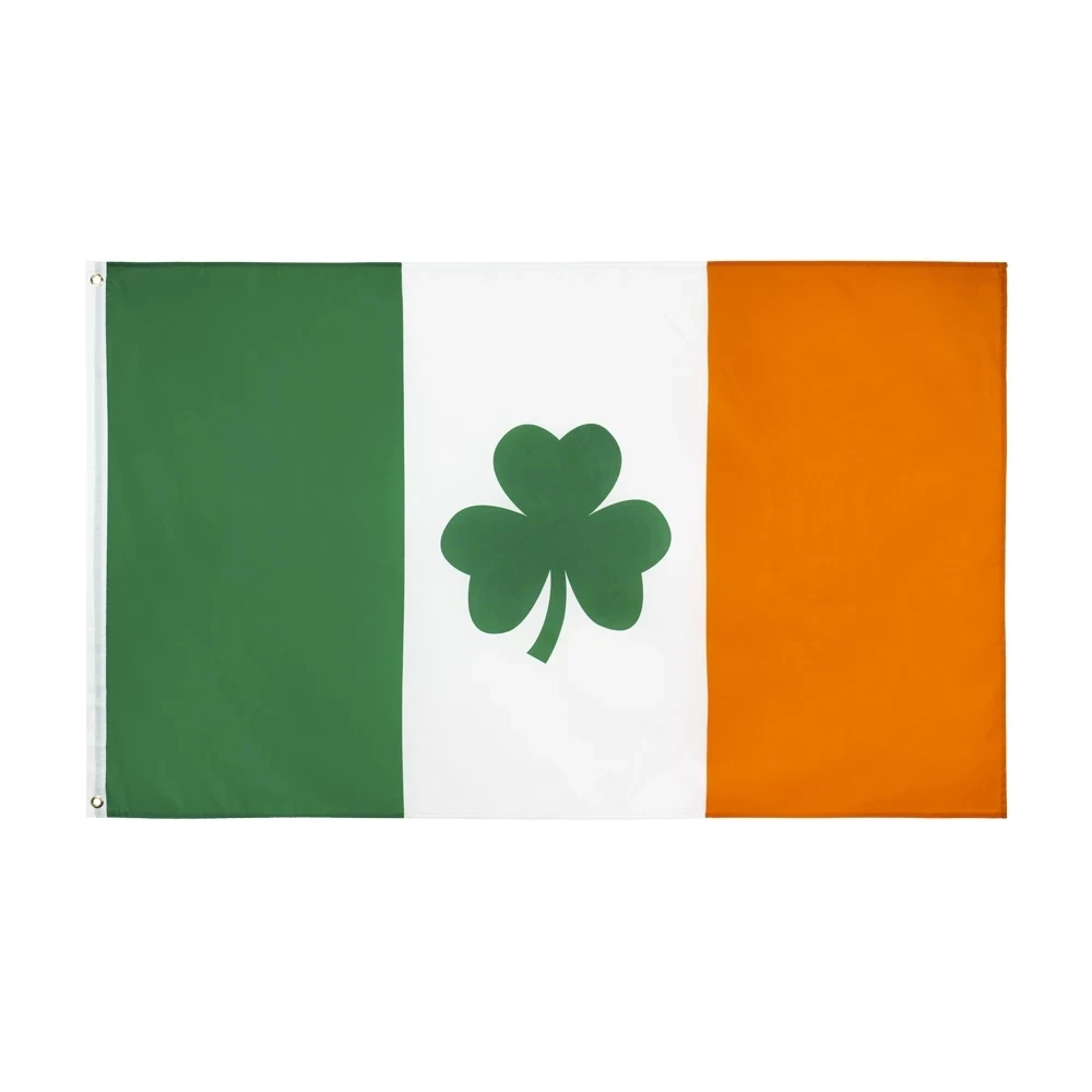 Флаги Huiyi Ireland с национальной печатью на заказ полиэстер 3x5 зеленый белый оранжевый флаг