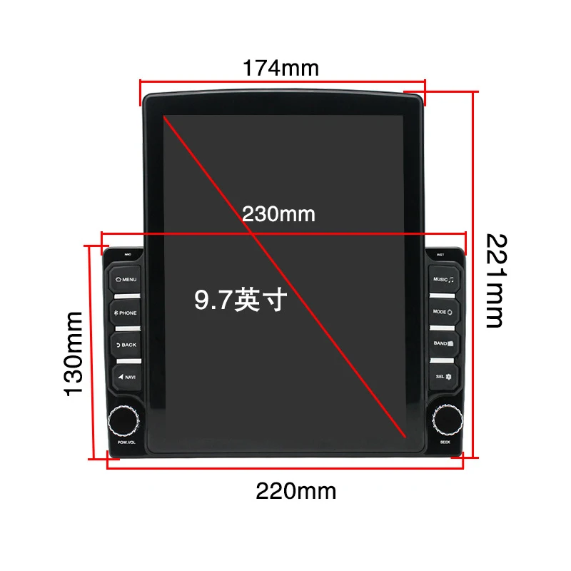 9.7 Inch 2din Android10.0 Car Radio For Universal 2GB +32GB Car DVD Player GPS RDS Radio Wifi 2Din For Universal Auto Radio