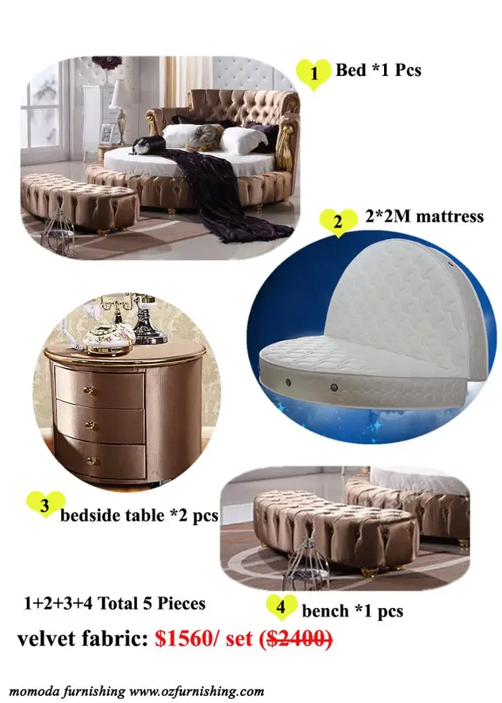  FO218 neoclassic круглая кожаная кровать новая chesterfield мягкая викторианская мебель для