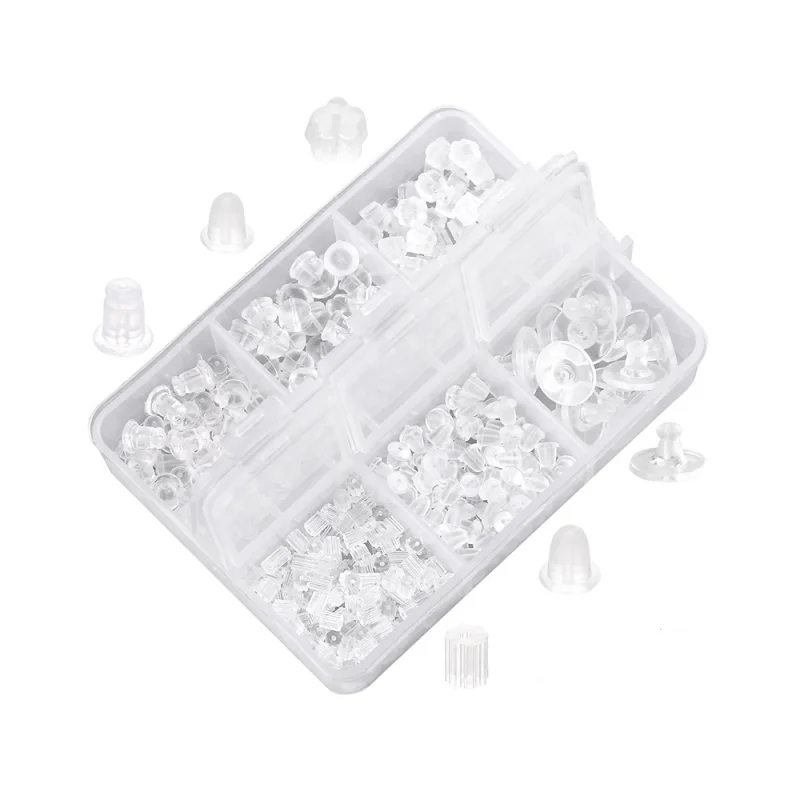 hot sale Replacement Hypoallergenic Silicone Clear Soft Earring Backs for Studs,for Fish Hook Earring Studs Hoops