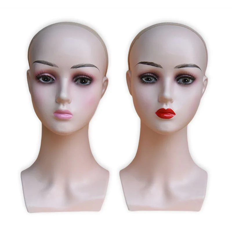 mannequin Head Bald Wig Display Stand Afro mannequin Shoulder and Bust Realistic Female Body Women PE Maternity mannequin  Head
