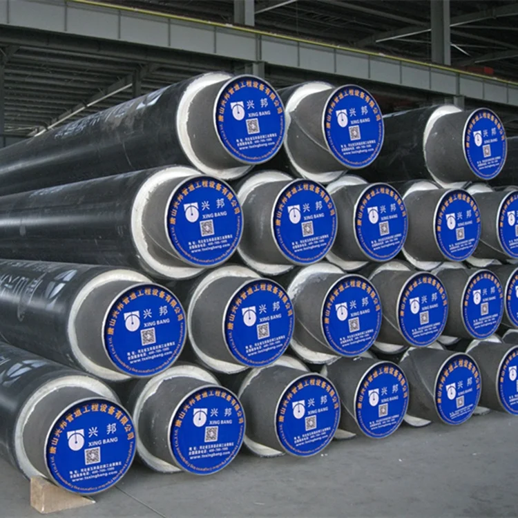 directlt buried underground hdpe polyurethane pu foam thermal isolation pu foam steel pipe for central heating and cooling