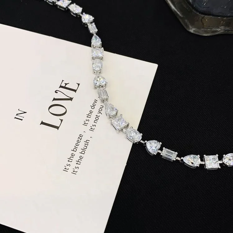Ruyi  fashion different cut diamond bracelet 18k solid gold lab grown created diamond  high quality woman fine jewelry