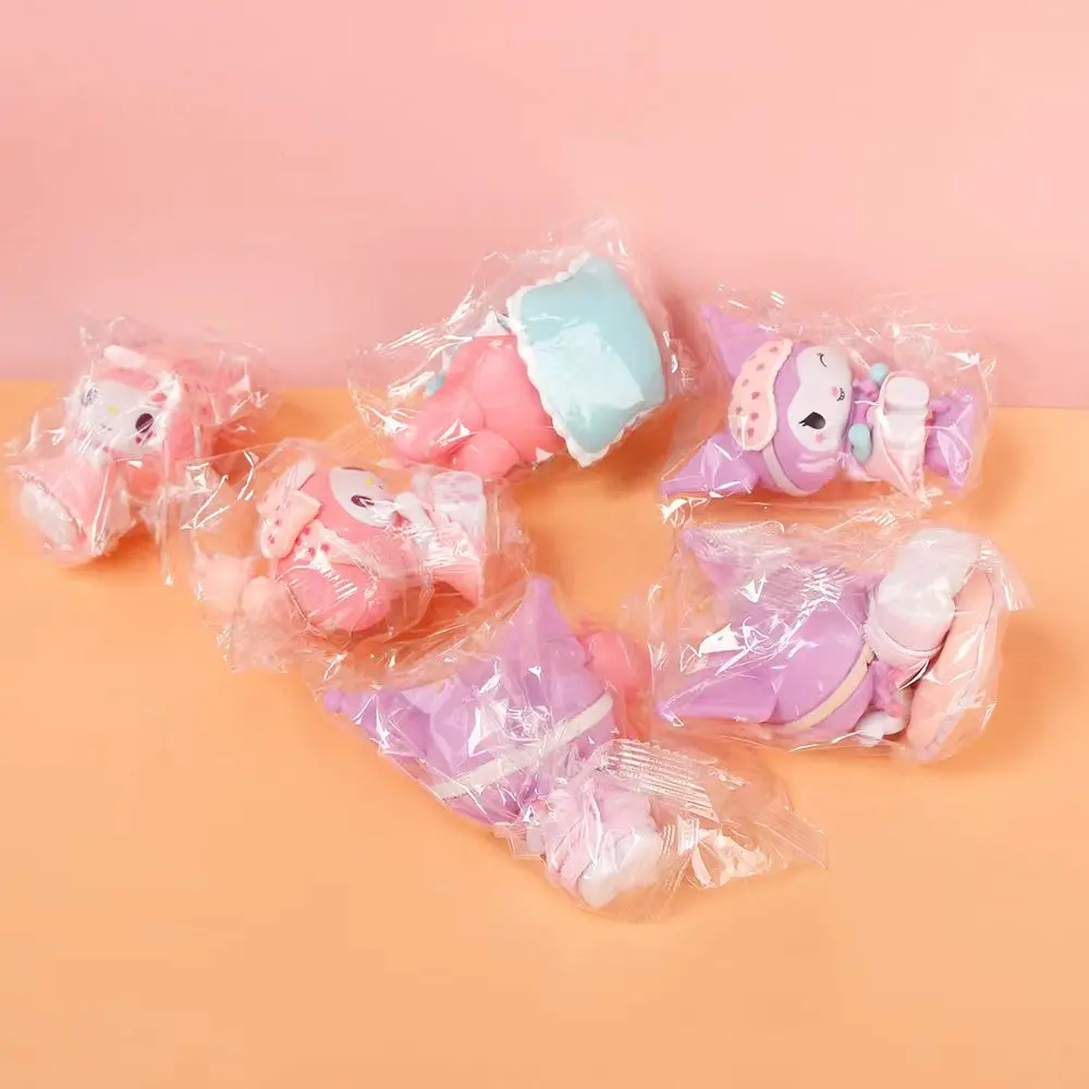 Creative Cartoon My Melody Kuromi Figurine Car Table Cake Decoration Miniature Doll Ornament Kids Action Figure Toy Wholesale