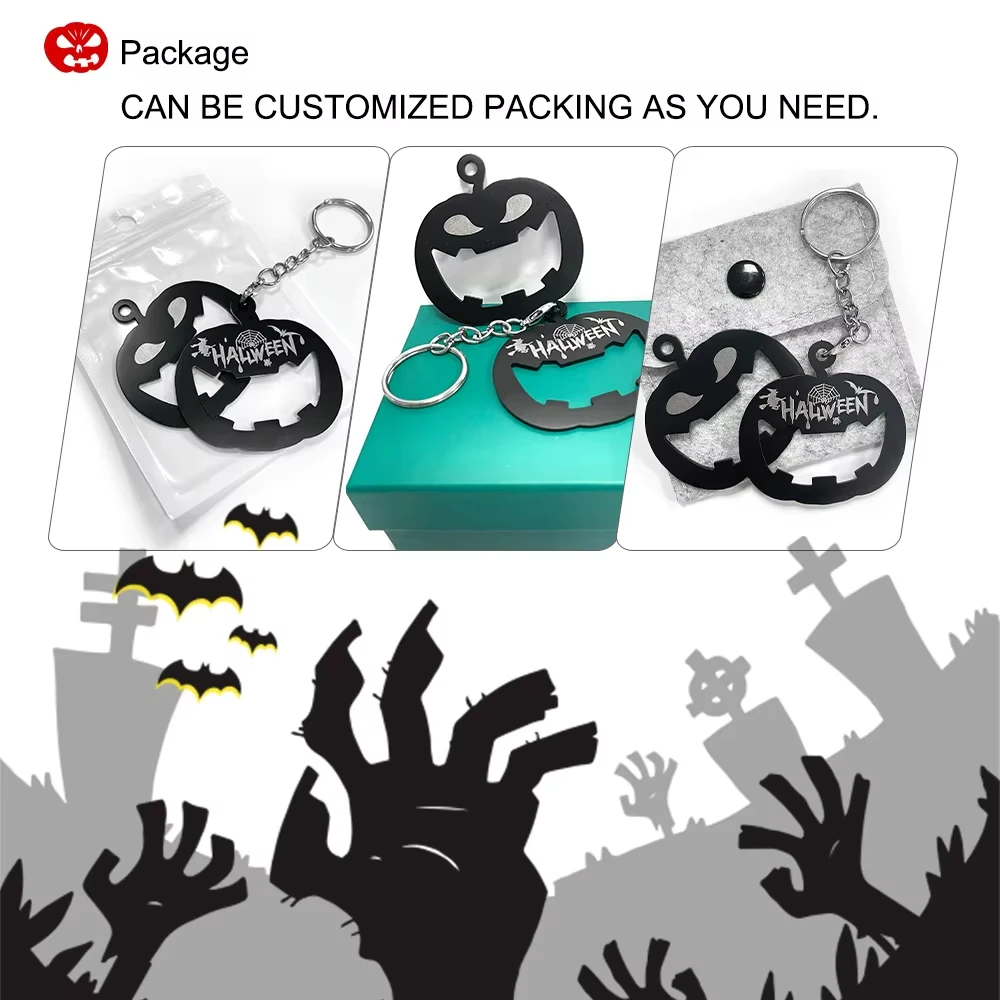 Halloween Pumpkin Bottle Opener Party Giveaway Mini Gifts Personalized Souvenir EDC Gadgets Custom LOGO Design Key Chain