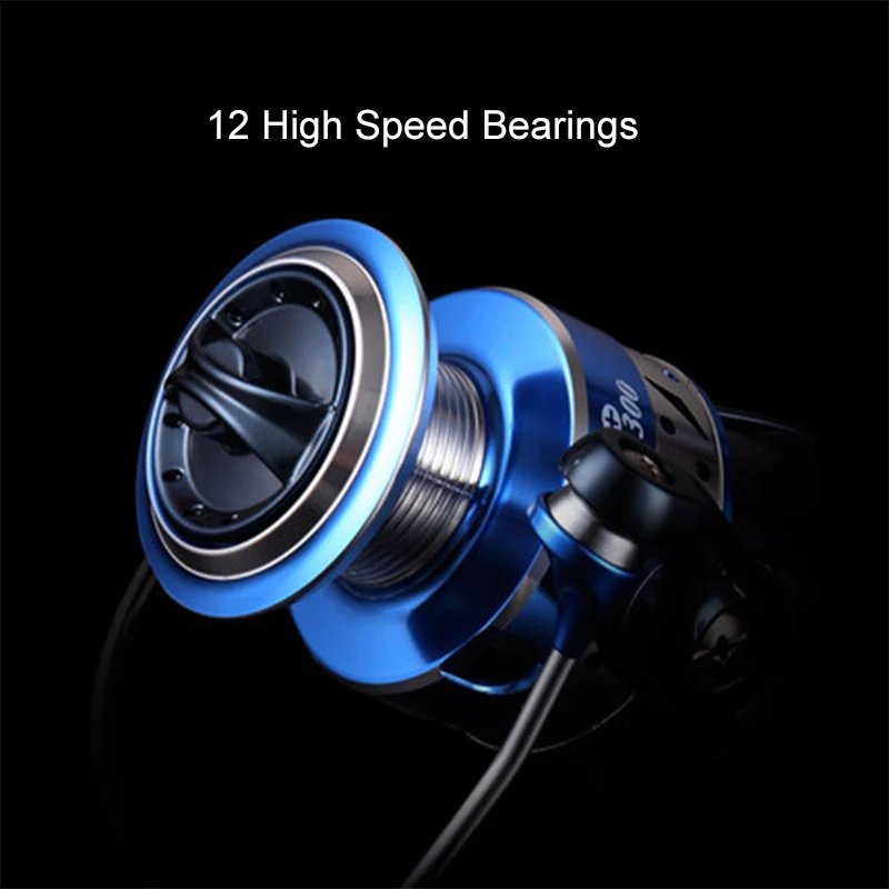 Wholesale 5.2:1 12 bearings  2000 3000 4000 5000 6000 metal spinning reel saltwater fishing reels