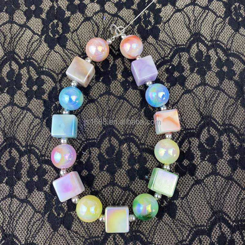 16mm DIY plated UV tie-dye color candy round acrylic beads for jewelry making pen beads bulk accessories wholesale