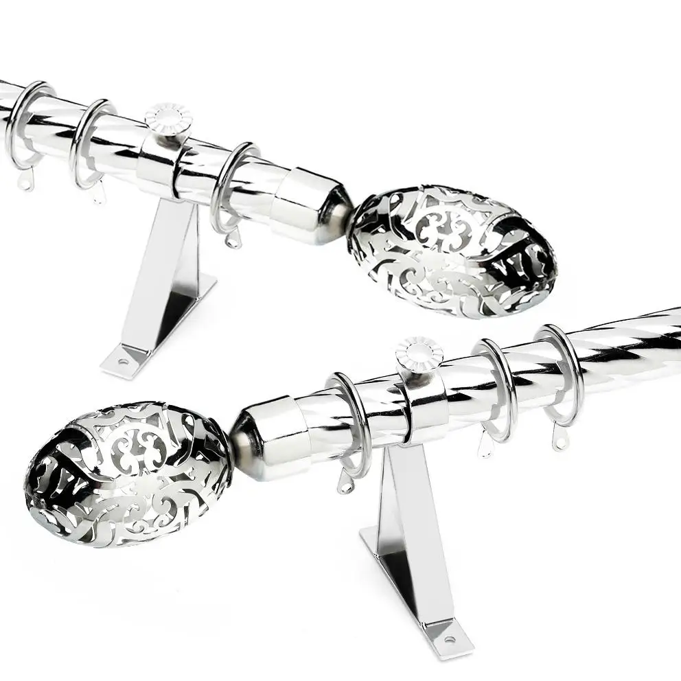 Adjustable Double Long Spiral Head Roman Rod Curtain Rods Wall Hanging Rods Metal Roman Curtain Poles Accessories for Decor