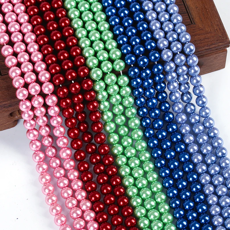 Glass Beads imitation Pearl 3mm-16mm Round Loose Bead Jewelry Making DIY Charm Crafts