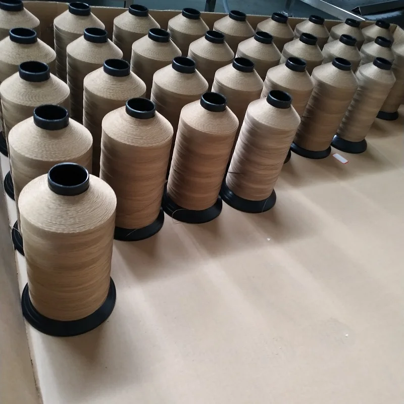 High temperature High silica PTFE coated glass fiber industrial bag sewing thread for heat preservation cover