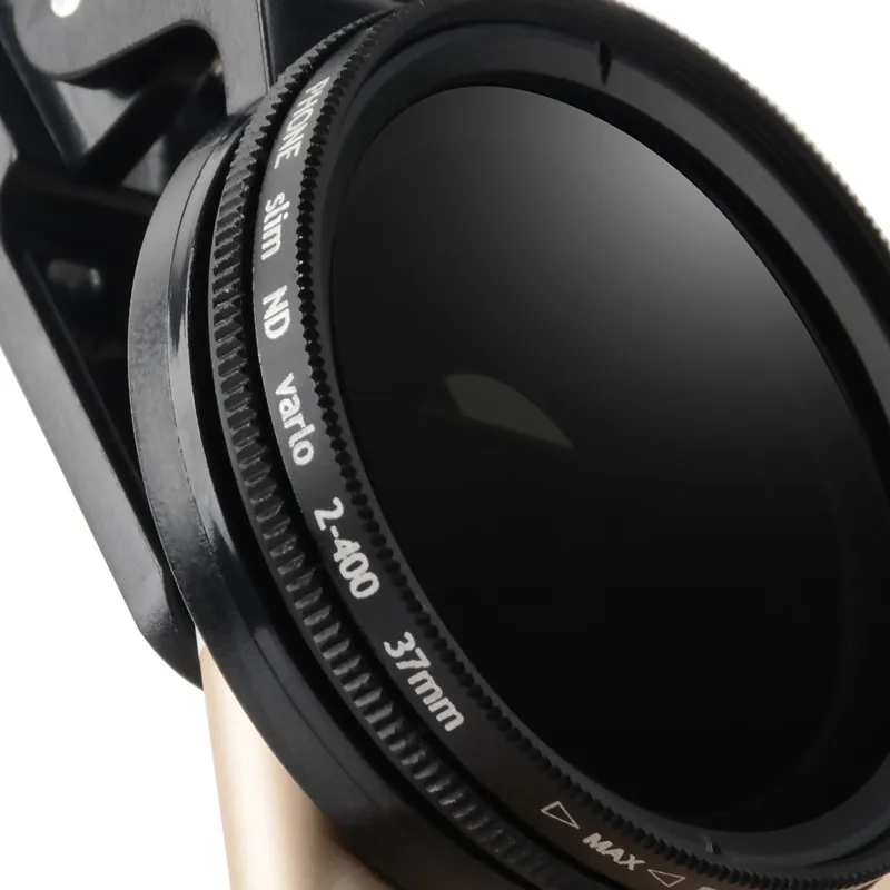 37mm Universal Adjustable Neutral Density Filter Lens/ Clip-on ND 2-400 Filter Camera Phone Lens Kit
