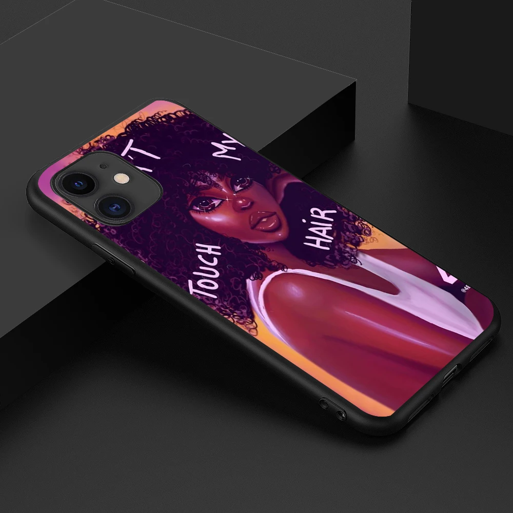 Wholesale Small MOQ Stylish Pretty Girl Magic Melanin African Black Phone Case For i phone 14 Pro Max Girl Phone Case