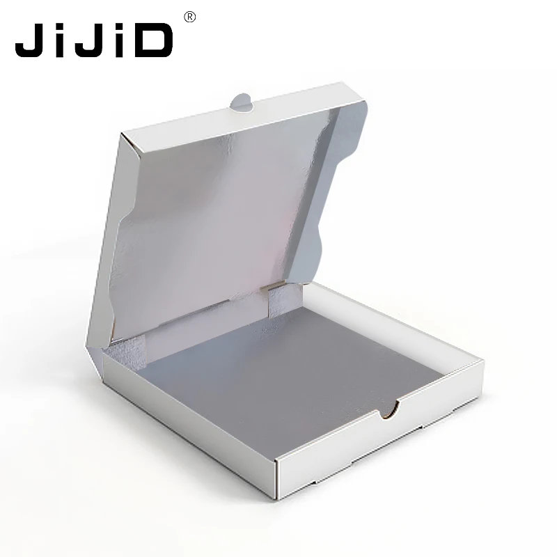JIJID  Food grade pizza box custom folding kraft carton frozen food packaging box for pizza aluminum foil insulated box