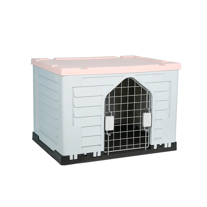 Insulated Doghouse Puppy Shelter, Water Resistant Easy Assembly Sturdy Dog Kennel with Elevated Floor and Air Vents