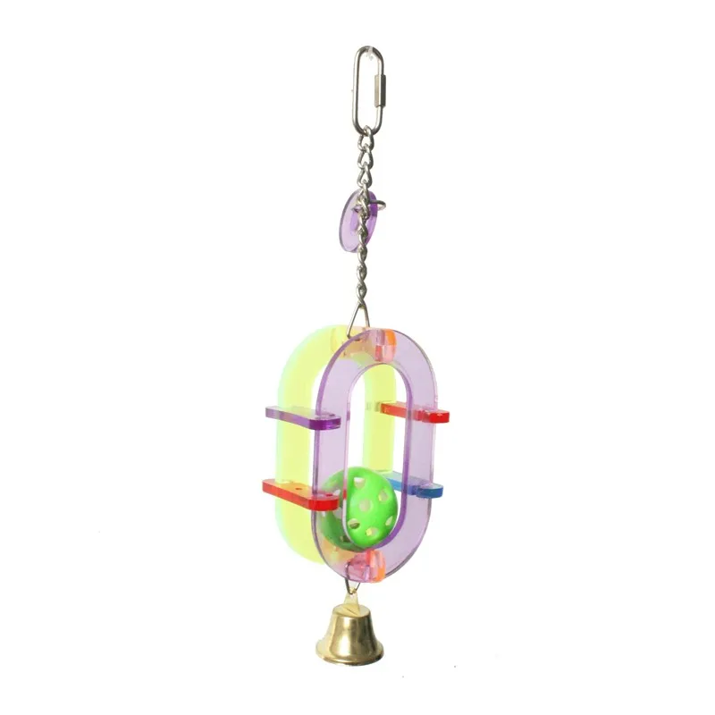 Acrylic bird toy six square star multi-layer foraging toy parrot climbing biter parakee  Ball feeder