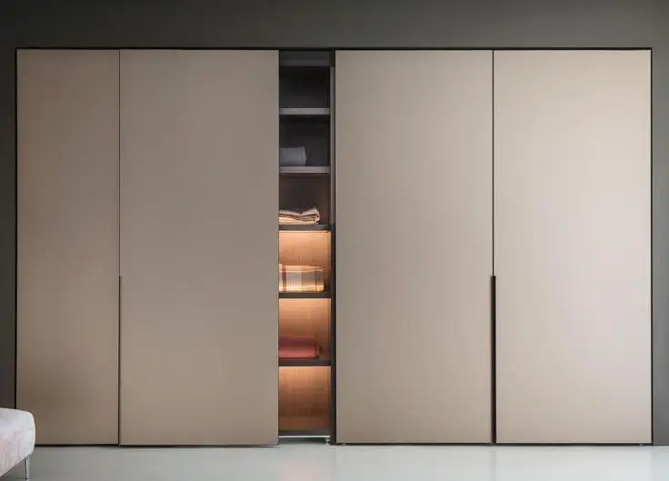 Luxury home wooden closet simple wardrobe bedroom storage grey 4 6 8 doors closet bedroom wardrobe furniture
