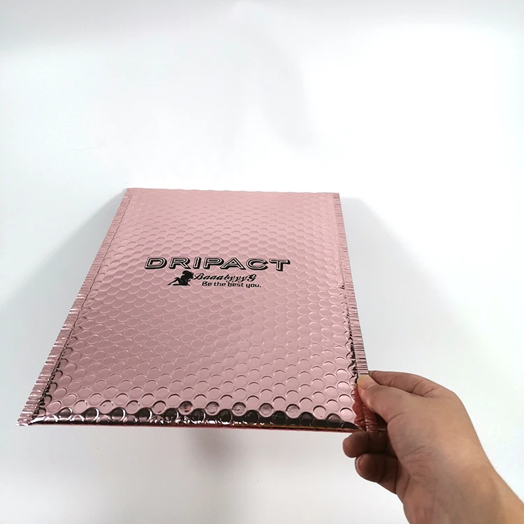 Pink Holographic Padded Envelopes Foil Shipping Bubble Mail Bag Poly Mailer Bags Metallic Bubble Mailer Custom Logo Envelope