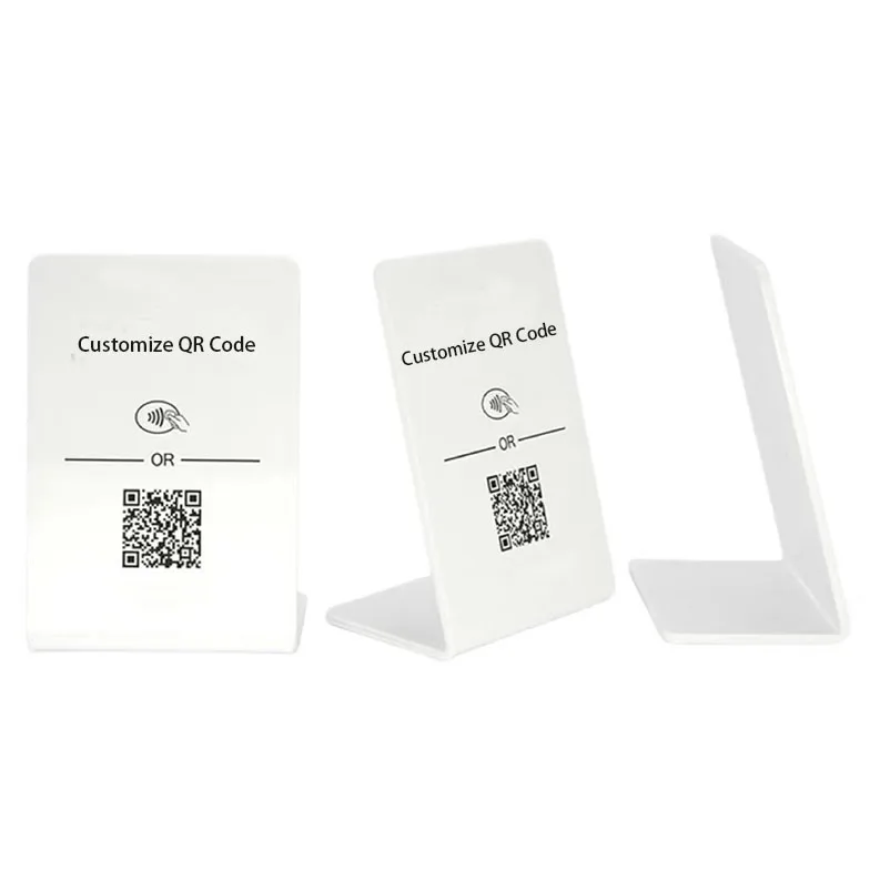 White Colour  3mm qr code display stand acrylic qr code stand or Restaurants, Promotions, Photo Frames for  Google Pay Stand