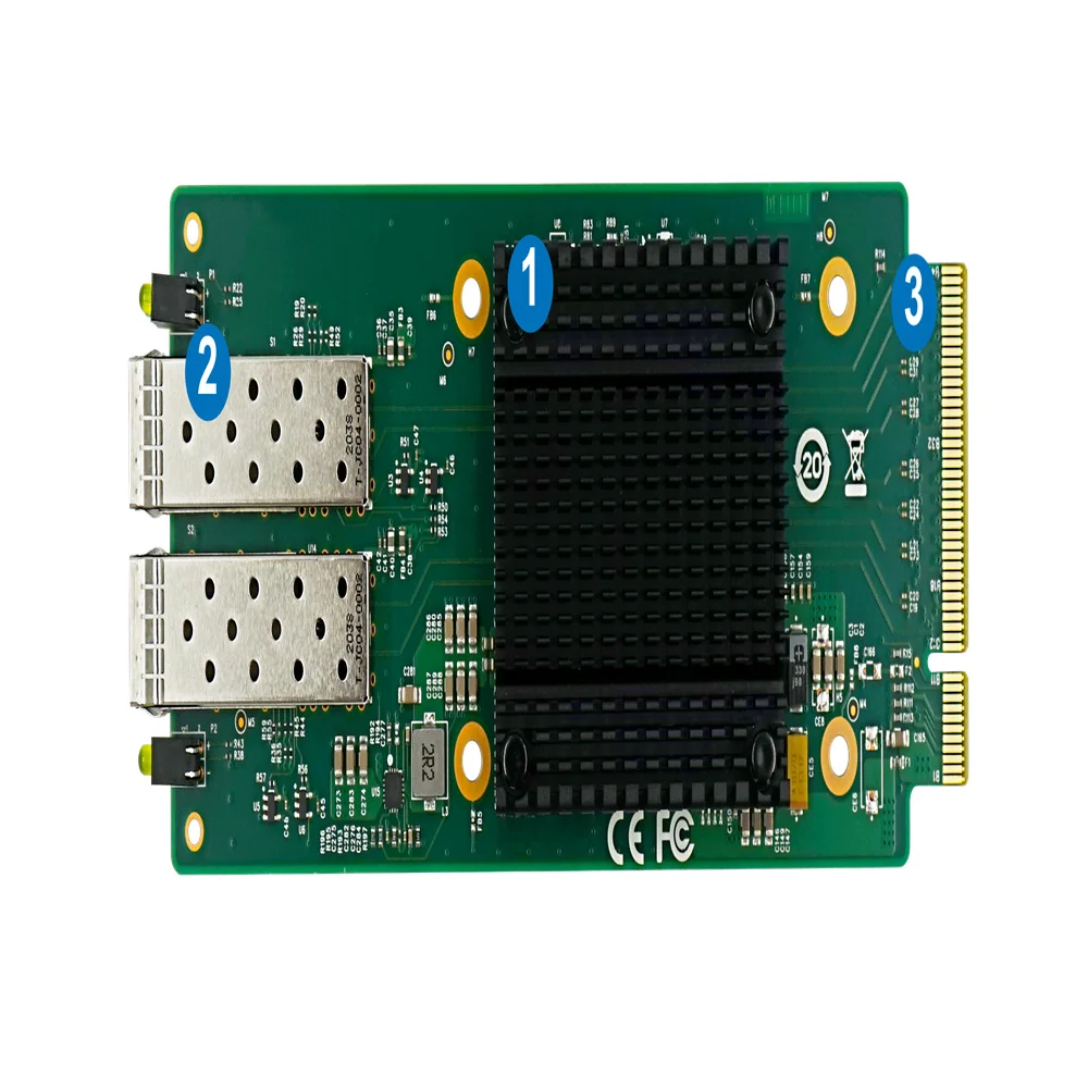 LR-LINK PCle x8 двухпортовый 10G SFP + мезонинный сетевой модуль Ethernet LREM5991PF-2SFP на базе микросхемы Intel 82599