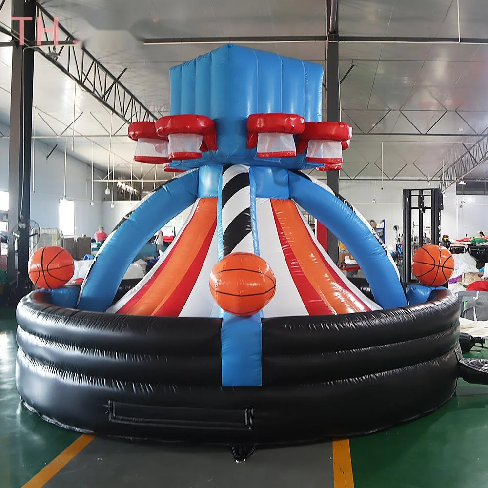 free air ship to door outdoor activities 4m Dia 8 Hoops Basketball Play System Inflatable Basketball Shooting Toss Game Comboms
