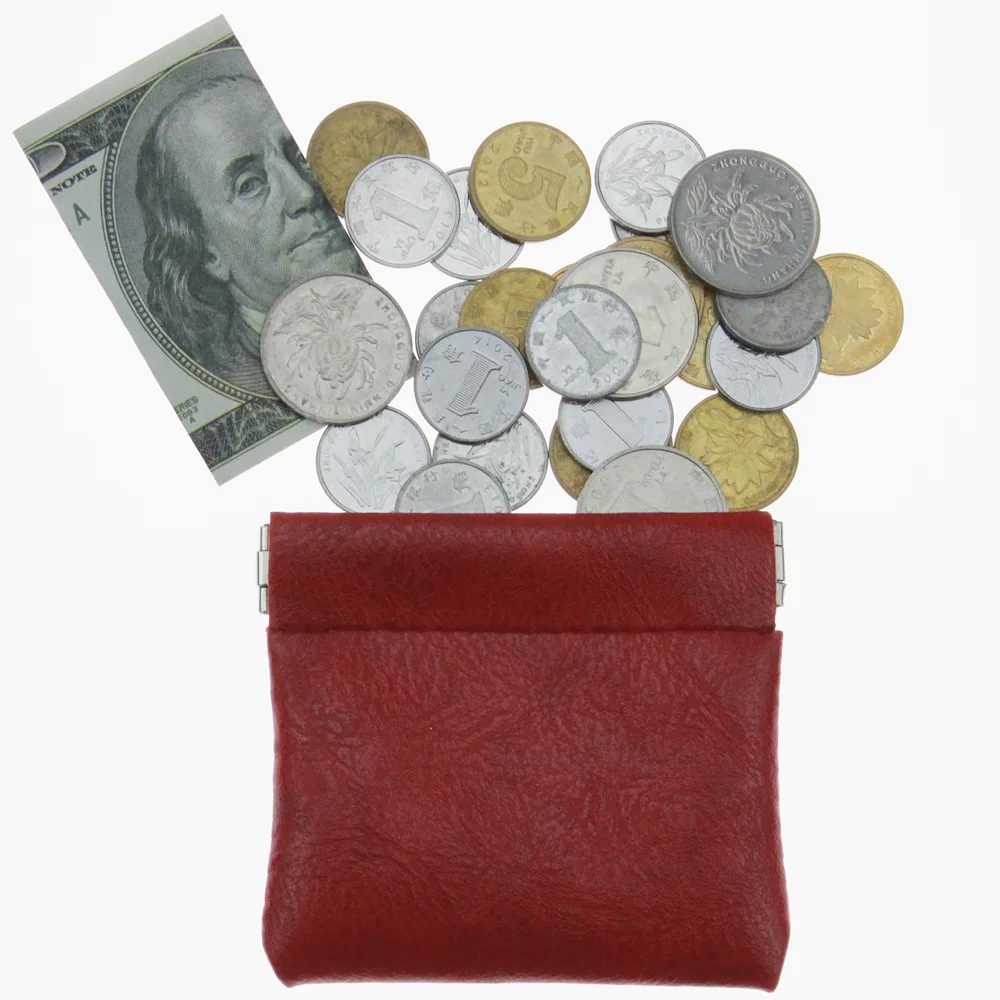 Leather Squeeze Coin Purse Women With Logo Custom PVC Mini Keys Earbud Earphone Collection Pouch