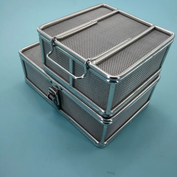 High-Temperature Resistance Stainless Steel Sterilization Basket for Ultrasonic Cleaning Medical Equipment Storage