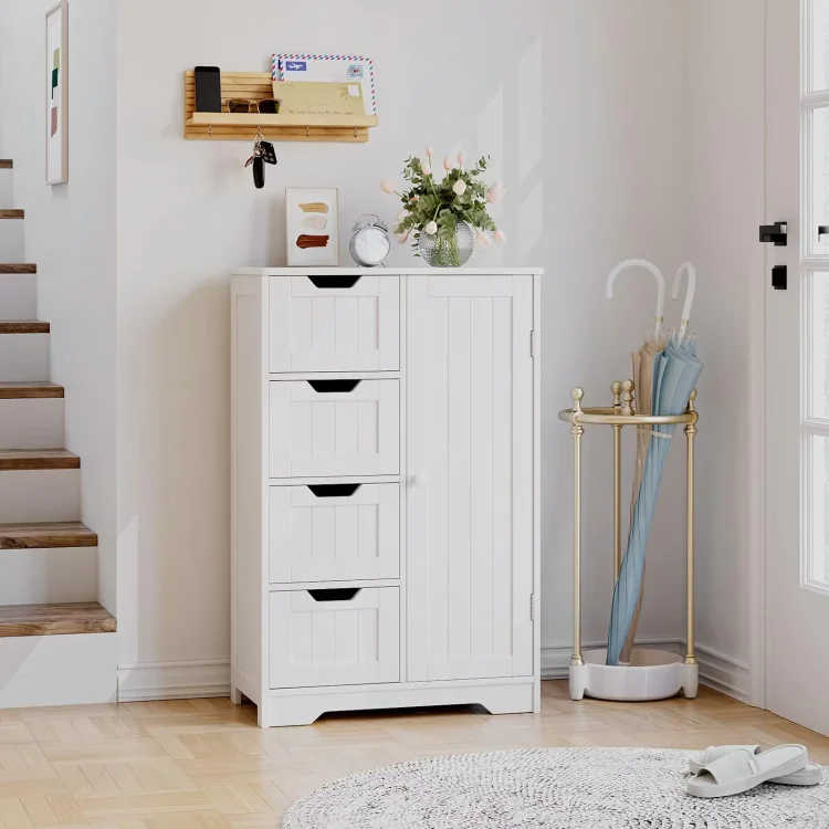 New Closet Storage Organization Wooden Design White Drawer Cabinet Bathroom Bedroom Customized Factory Cupboard With Drawer