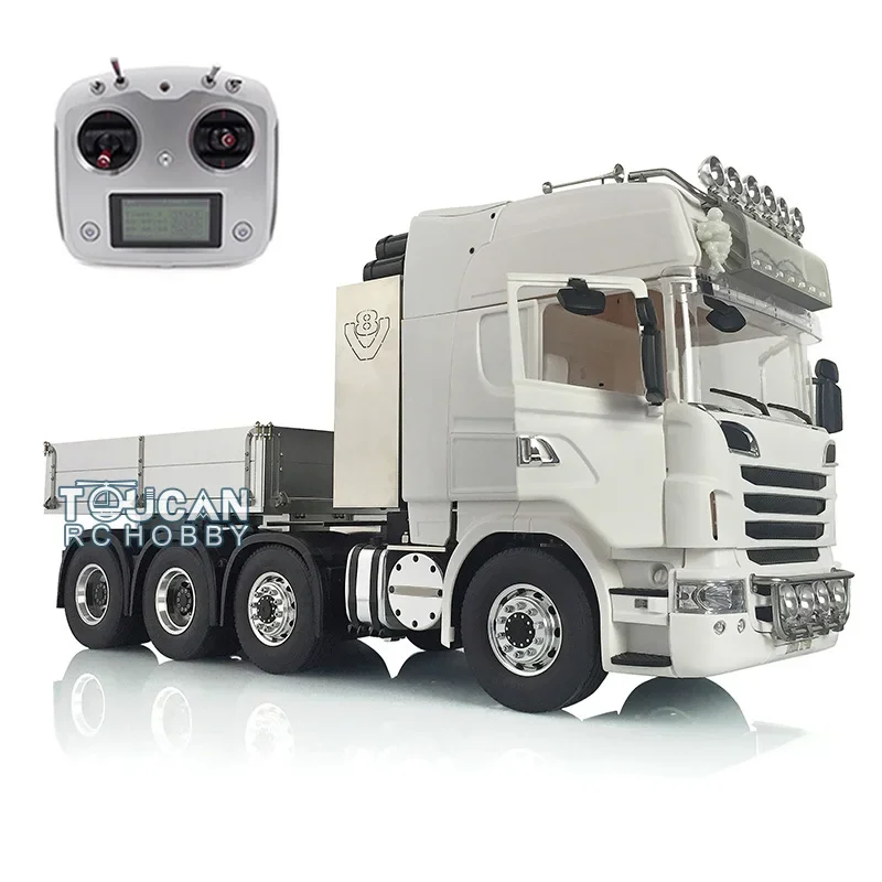 LESU 8*8 RC 1/14 Tractor Truck Model Metal Chassis Car Motor Servo ESC Light Sound Roof Air Conditioning Horns Kit THZH0955