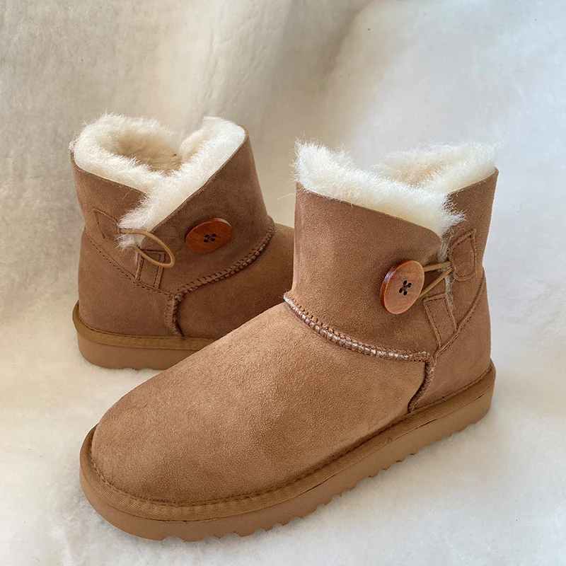 wholesale ladies winter shoes old lady ankle warm real sheepskin boots