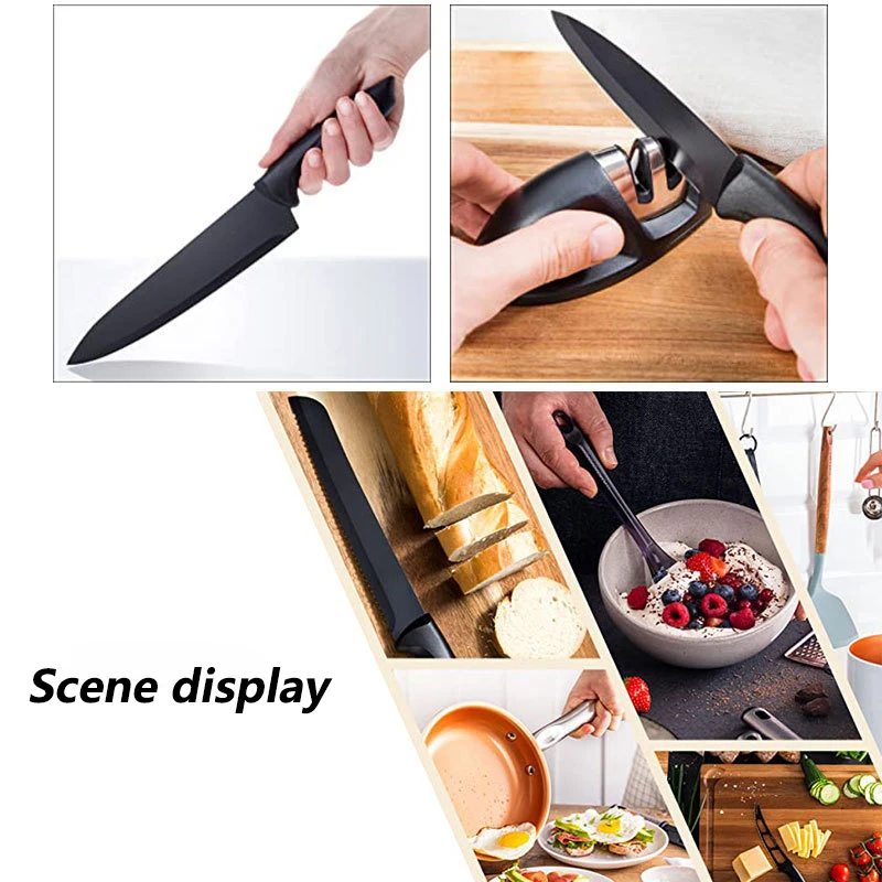 Professional Stainless Steel Kitchen Knives 17pcs/7pcs Black Kitchen Knife Set Chef Knife Set With Acrylic Stand