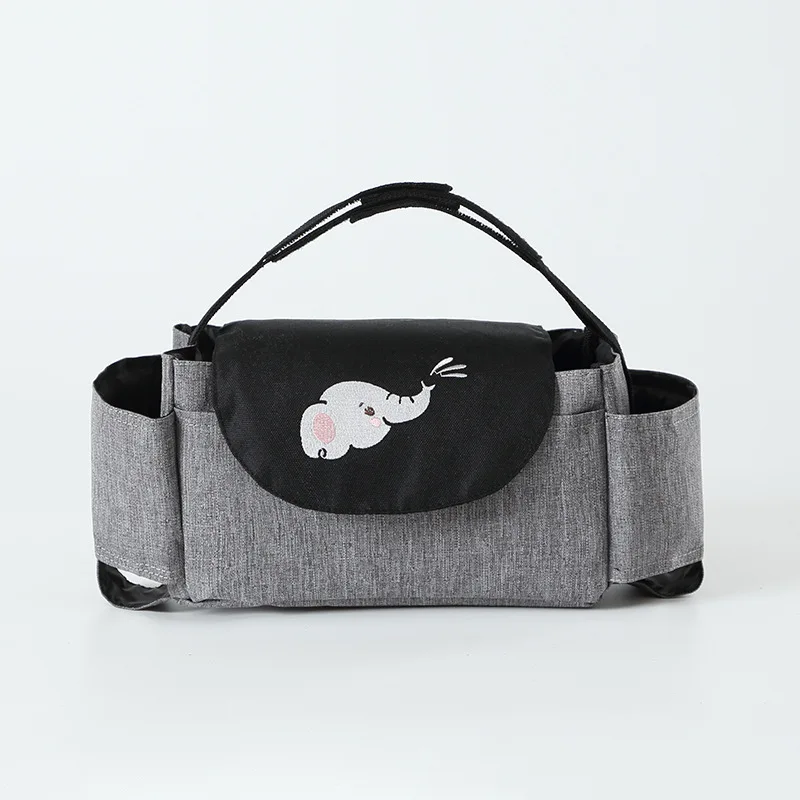 Shoulder Strap Pet Stroller Caddy Wholesale Universal Stroller Organizer with Insulated Cup Holder Detachable Phone Bag