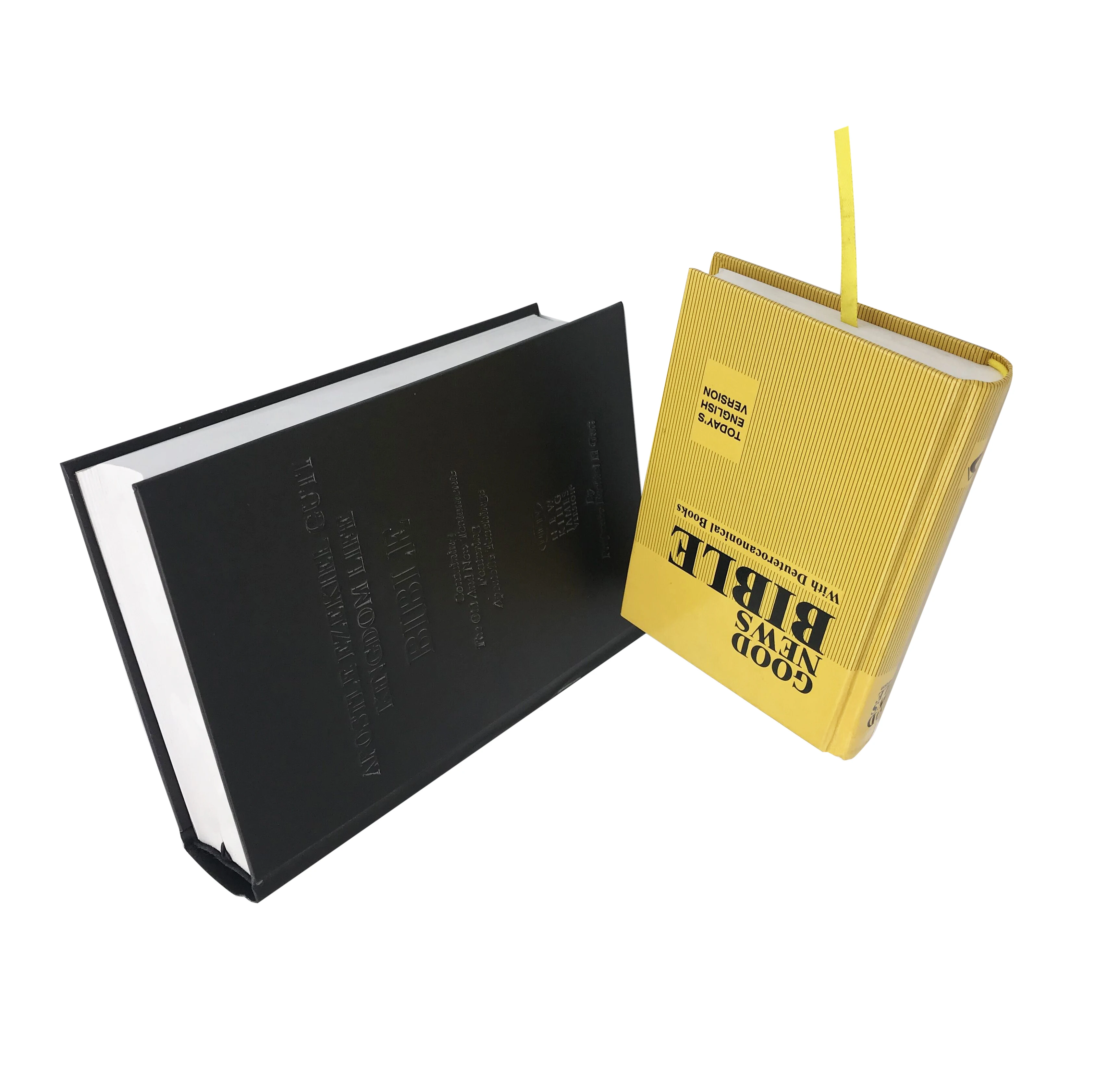Factory New Design Custom 4 color and 2 color printing Logo Black PU Leather Holy Bible