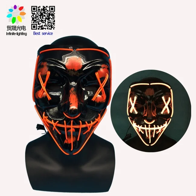Чистки маска светодиодной EL провода загорается stitchface крови ручной работы к Хэллоуину