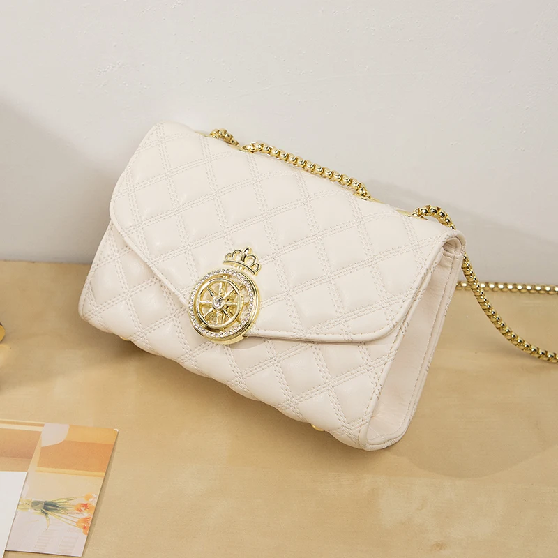 2022 designer lozenge leather chain armpit handbag ladies shoulder messenger messenger bag women