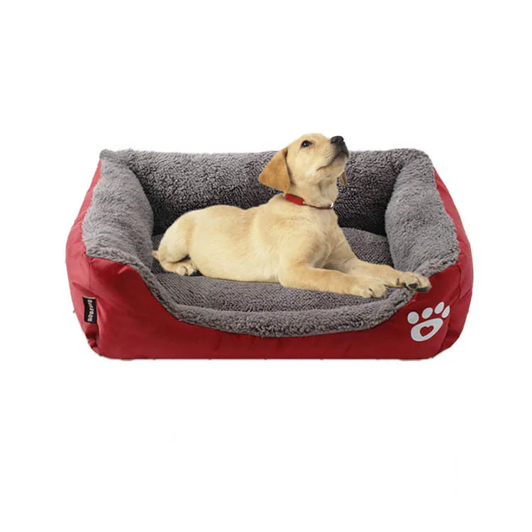 
luxury pet accessories filling PP cotton oxford waterproof dirt resistant plush soft pet dog bed sofa 