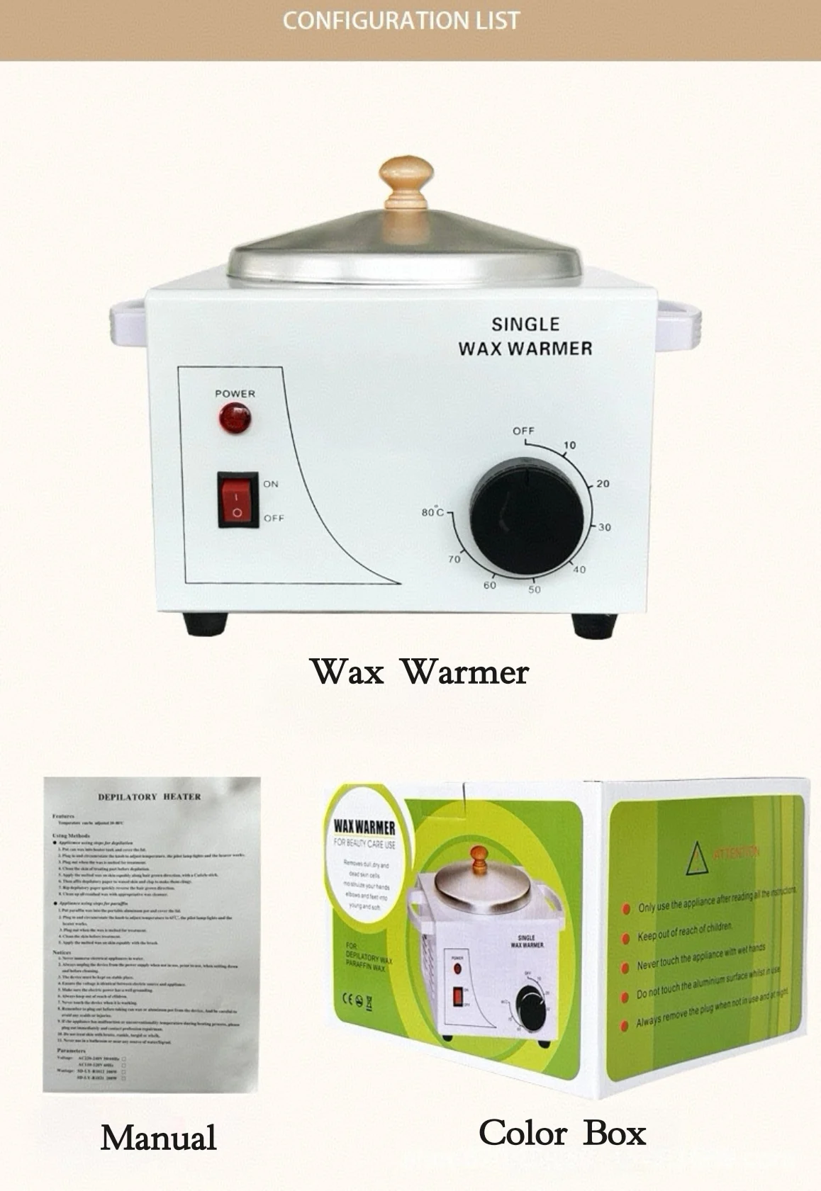 Beauty Salon 600cc Single Wax Warmer Sugar Melt Wax Beans Single Pot for Body Hair Removal