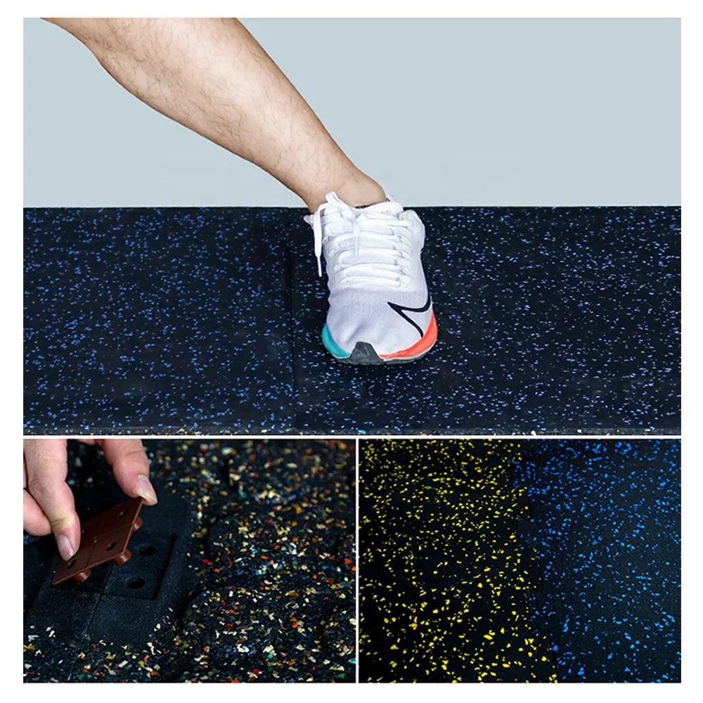 Anti Slip Rubber Tiles Noise Shock Exercise Home Protective Gym Mat Sports Flooring Thick Exercise Equipment Rolls Floor Carpet