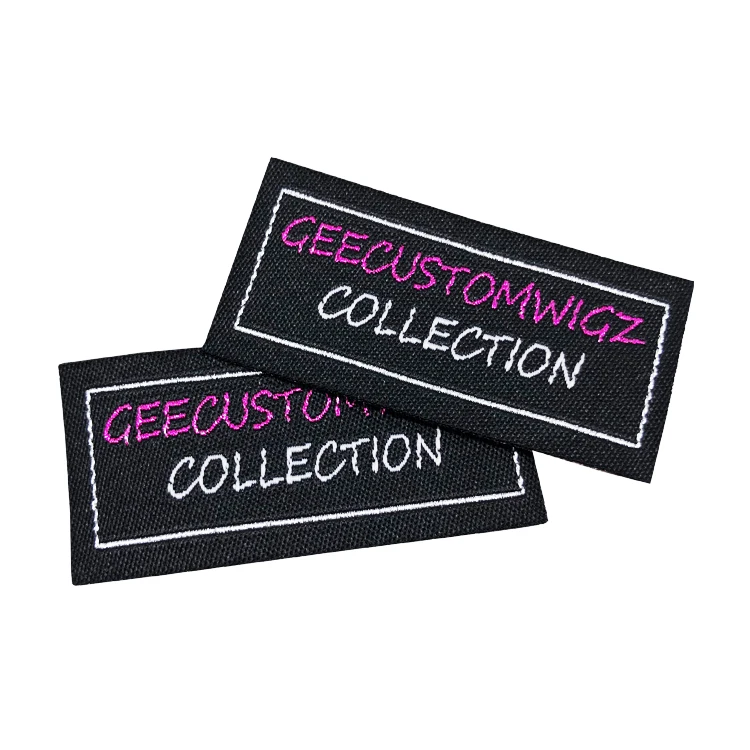 Luxury Woven Label Custom Logo Wig Tags Glitter Name Hair Tags And Labels